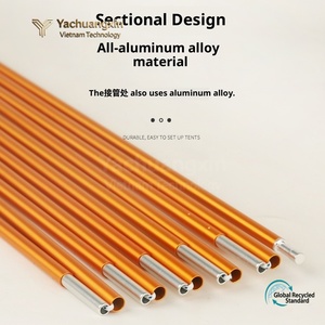 Outdoor camping supplies Manual <b>tent</b> Aluminum <b>pole</b> accessories Fiberglass <b>pole</b> Foldable thickened double 3-4 people - Product Image 3