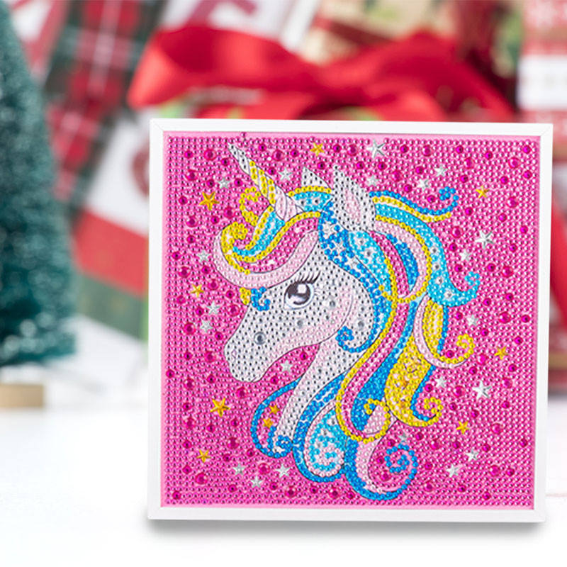Kit De 15PCS De Peinture Diamant Licorne Pour Enfants 5D DIY Arts Et Artisanats Pour Enfants Pendentif De Sac Décoration D'arbre De Noël Cadeaux De