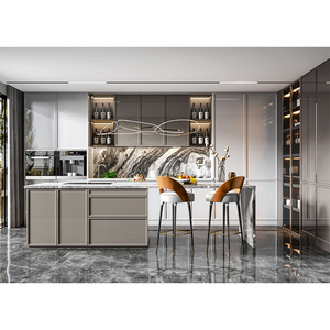 Sinh Thái Đầy Đủ Thiết Lập Các Đồ Nội Thất Nhà Bếp Thiết Kế Hiện Đại Mềm Đóng Tủ Nhôm Thép Không Gỉ Không Thấm Nước Nhà Bếp - Product Image 4