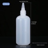 Bouteille souple à bec verseur en plastique, ronde, multi-tailles 20-200 ml, pour miel, sauce soja, assaisonnement, encre, peinture, liquide, compte-gouttes gradué