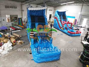 20ft พาณิชย์ใช้สไลเดอร์สวนน้ำทำให้พองสวนน้ำสไลด์น้ำทำให้พองสระว่ายน้ำกระโดดปราสาทด้วยเครื่องเป่าลม - Product Image 6