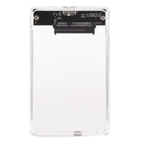 Estuche HDD SSD transparente de 2,5 pulgadas SATA III USB 3,0 HDD externo móvil para PC portátil ()