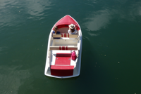 Ecocampor Populaire 4,3 mètres 5 personnes Bateau en aluminium Sunshine Mini yacht de luxe Bateau électrique à vendre
