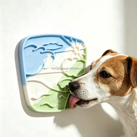 HomyPawz En gros Tapis de léchage pour chien à alimentation lente, esthétique Plage, Soleil et Cocotier, pour l'entraînement, le toilettage et contre l'ennui