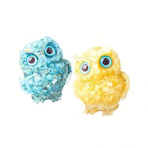 Statue d'hibou en résine époxy - Figurine d'hibou en résine artisanale pour la décoration de la maison, artisanat avec copeaux de cristal, ornement de bureau unique - Product Image 4