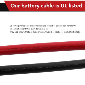 定制汽车零件0 <span class=keywords><strong>2</strong></span> 4 AWG规线ofc纯铜高尔夫球车船用级船3/8接线片电池电线电缆 - Product Image 4