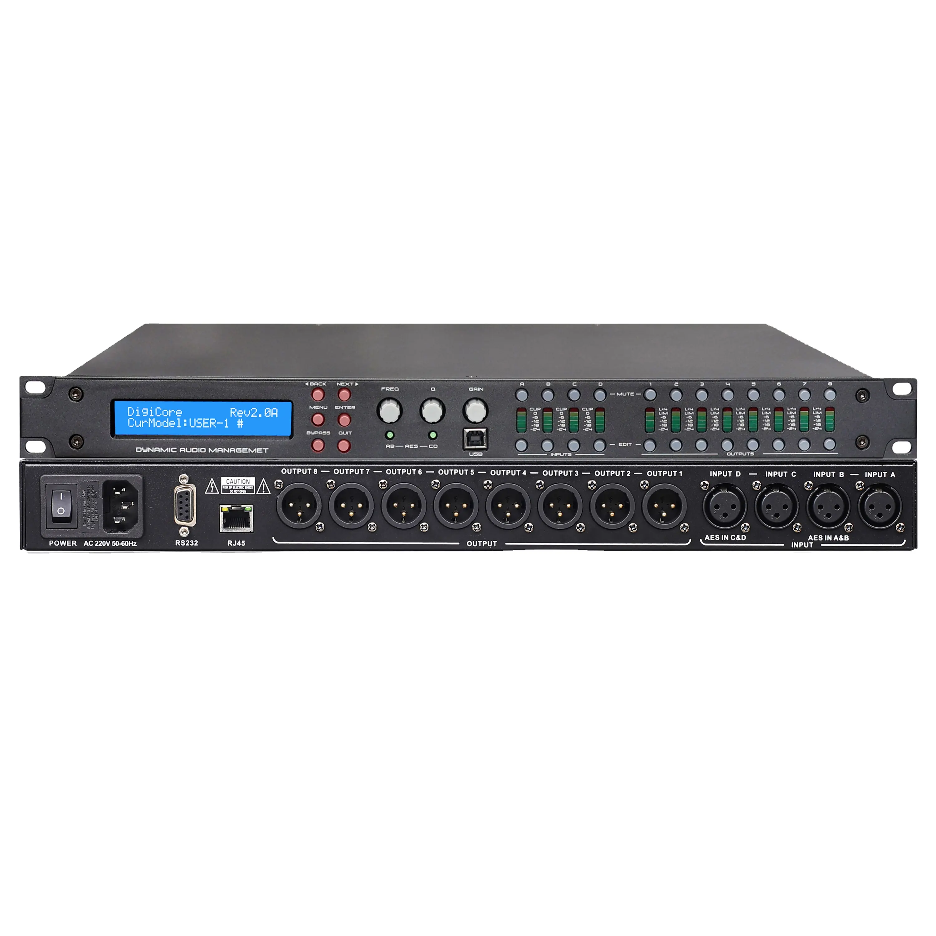 Процессор XP448 dsp sudio 4 в 8, профессиональный с FIR DEQ Аудиопроцессор для сценического звукового оборудования