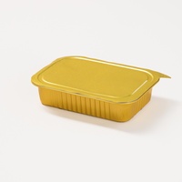 Barquette rectangulaire jetable en aluminium doré BLUE FOIL, qualité alimentaire, avec couvercle, robuste, petit moule à gâteau 665ml