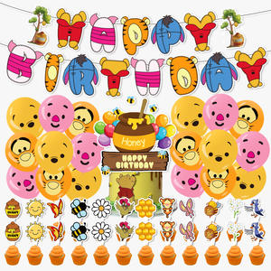 Set di Topper per la festa di <span class=keywords><strong>compleanno</strong></span> a tema piccolo orso del miele con Banner palloncini per la celebrazione del Baby Shower degli animali della foresta - Product Image 1