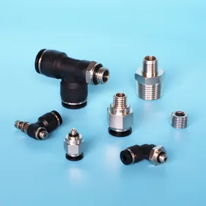 black mini m5 m6 m8 m12 straight push in elbow m5 metric connector pneumatic fittings plastic air quick connect pipe fittings