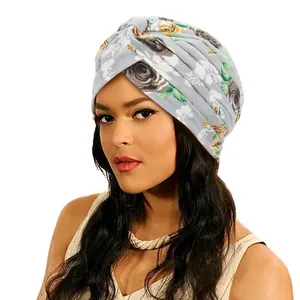 फैशन अरब लपेटें सिर स्कार्फ इस्लामी भीतरी हिजाब के लिए टोपियां पुष्प पगड़ी फूल प्रिंट मुस्लिम पगड़ी दुपट्टा महिलाओं