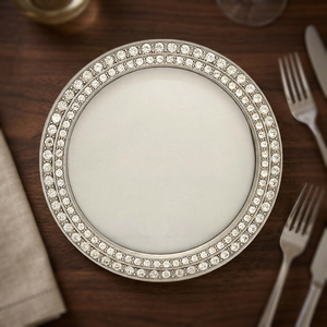 Cadre photo rond en alliage de zinc moulé sous pression, plaqué argent, 4x4 pouces, perles métalliques décoratives, idéal pour la photographie de mariage - Vente chaude - Product Image 3