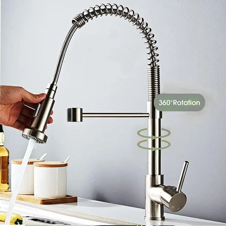 Modern çok fonksiyonlu gurme musluk özelleştirmek için aşağı çekin özelliği ile esnek lavabo musluğu mutfak musluk