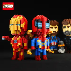Linkgo Super Heroes Kid Diy Model Speelgoed Batmaned Verbinding Magic Mini Bricks Bouwstenen Cijfers