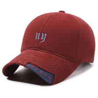 Casquettes de baseball structurées à 6 panneaux, vintage, délavées, personnalisées, avec broderie gothique sur le panneau avant, en toile vieillie et visière incurvée