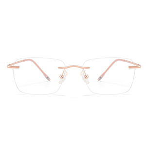 Monture de lunettes Danyang sans monture en titane pur 32012, carrée, légère, unisexe, avec verres en plastique - Product Image 1