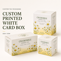 Boîte pliante en carton blanc GC2 de 300 g/m² à base de cellulose recyclable pour l'emballage de thé de qualité supérieure, thé à la camomille, thé aux herbes