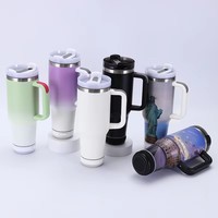 Gobelet isotherme 40 oz vierge pour sublimation avec haut-parleur Bluetooth intégré, couleur dégradée, en acier inoxydable, pour impression photo personnalisée