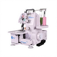 Mini machine à coudre surjeteuse plate en métal pour bébé avec point de recouvrement, double aiguille, composants moteur, neuve, usage domestique et industriel