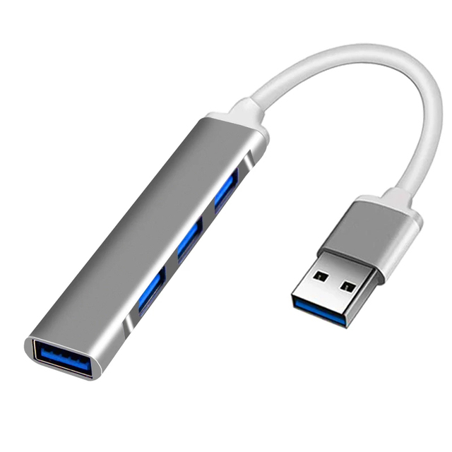 USB Hub 3.0 4 Port Multi-USB Splitter Adapter Aluminum Alloy Suitable for PC Computer Accessories