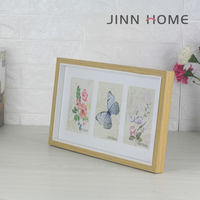 Nuevo diseño especial, foto de flores, concha de mariposa, espécimen grueso, marcos de exhibición, arte de pared, marco de madera, imagen