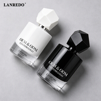 Flacon de parfum vide de luxe personnalisé en verre cylindrique de 30 ml, 50 ml, 100 ml avec bouchon géométrique polyédrique