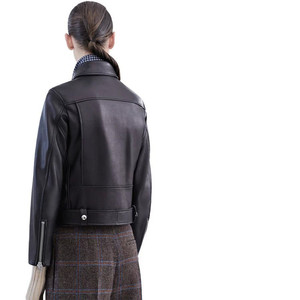 Nouvelle Mode Femmes Automne Hiver Noir Faux Cuir Vestes Zipper Basic Coat col <span class=keywords><strong>en</strong></span> V Biker Jacket R0733 - Product Image 2