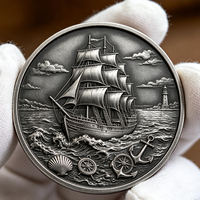 Pièce de défi personnalisée en alliage de zinc plaqué or antique 3D de haute qualité