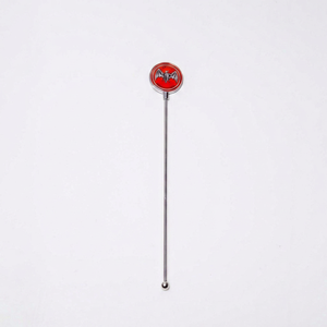 Stainless Steel Stir <b>Rods</b> With Red Bat Logo Round Top Party Novelty Drink Mixers - Product Image 3