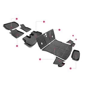 Полные наборы 3D коврики для багажника для Tesla модели Y 2017-2024 Премиум всепогодные противоскользящие водонепроницаемые коврики под заказ