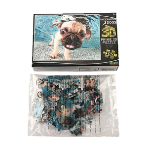 Khuyến Mại 100 Miếng <span class=keywords><strong>Big</strong></span> Cartoon Animal Dog <span class=keywords><strong>3D</strong></span> Trẻ Em Người Lớn Lenticular Jigsaw Puzzles - Product Image 2