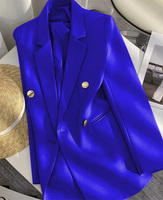 Blazer Wanita Musim Semi Gugur Gaya Korea Longgar Model Kampus Fashionable Elegan