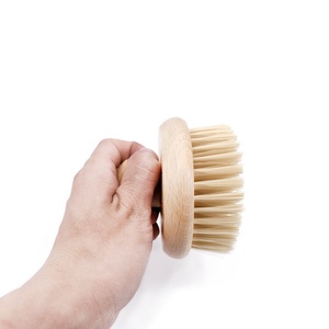 Wholesale Round Oval Natural FSC Certified Beechwood Wooden <strong>Back</strong> Shower Boar Horse Bath Knob Body <strong>Brush</strong> for Spa &amp; Home Use - Product Image 5