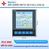 Combo PLC HMI Integrado de 4 Pulgadas con 5 Teclas, FX3G-20MR con Analógico Integrado y 2 Sensores de Temperatura NTC10K, para Invernadero/Bomba/Máquina de Empaque