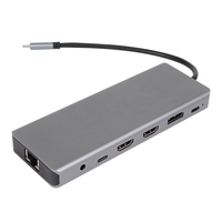 VCOM 13 in 1 USB C Docking Station Multiport Dual 4K HDMI DP RJ45 Laptop PD 100W Multiport Hub Adapter