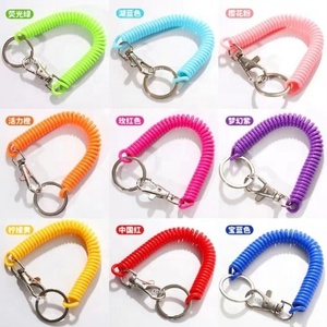 Оптовая продажа, брелок с пружинной веревкой, пластиковый и силиконовый телефонный кабель, брелок с брелоком - Product Image 4