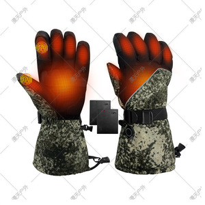 Guantes calefactables de camuflaje, guantes de cinco dedos para motocicleta con pantalla táctil, guantes cálidos para exteriores con temperatura ajustable - Product Image 2