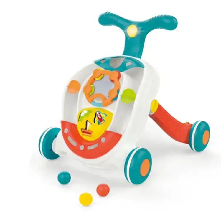 Haddeleme topları müzikal eğitici komik yürümeye başlayan itme oyuncak tekerlekler ayarlanabilir bebek yürüteci aktivite