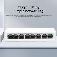 Tshield Switch Gigabit de 8 Puertos y 1000Mbps, RJ45, de Escritorio, Sin Administración, Plug & Play, Hub de Seguridad para Redes LAN Domésticas y de Oficina