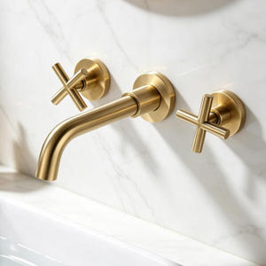 Grifo <span class=keywords><strong>de</strong></span> lavabo <span class=keywords><strong>de</strong></span> pared <span class=keywords><strong>de</strong></span> doble manija para baño, mezclador <span class=keywords><strong>de</strong></span> agua fría y caliente para renovación <span class=keywords><strong>de</strong></span> tocador <span class=keywords><strong>de</strong></span> baño - Product Image 2