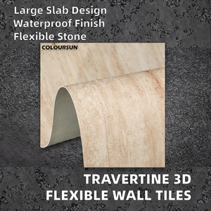 COLOURSUN Panneaux de revêtement mural en pierre flexible en argile modifiée imperméable au design 3D moderne 600x1200mm - Product Image 2