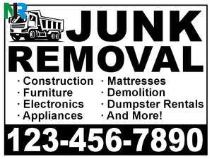 Panneau d'affichage personnalisé 18x24 pouces <span class=keywords><strong>JUNK</strong></span> REMOVAL Panneaux de jardin en plastique ondulé avec piquet en métal H pour les entreprises - Product Image 5