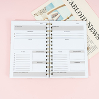 Benutzer definierte A5 Spiral-Bound Journal Notebook Leder und Stoff/PP Abdeckung PVC Wärme bindung Lose blatt Großhandel Druck planer