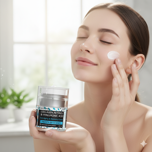 Crème Visage Hydratante et Repulpante au Collagène, Rétinol et Acide Hyaluronique – En Stock – Soin Hydratant Profond à la <span class=keywords><strong>Vitamine</strong></span> <span class=keywords><strong>A</strong></span> pour la Peau - Product Image 5