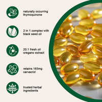 Capsules de gel d'huile d'origan OEM 1000mg pour le soutien immunitaire des cheveux et du cerveau Capsules d'huile de graines noires d'huile d'origan