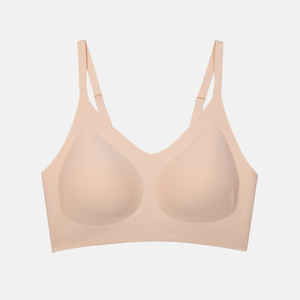 JOGOGO Venta al por Mayor, <span class=keywords><strong>Sujetadores</strong></span> Deportivos Personalizados <span class=keywords><strong>para</strong></span> Mujer, Cuello en V, Cómodos, con Push-Up, de Látex, <span class=keywords><strong>para</strong></span> <span class=keywords><strong>Dormir</strong></span>, con Tirantes Ajustables, Sin Costuras, Inalámbricos - Product Image 1