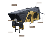 Tente de toit rigide en aluminium à ouverture latérale Desert Sand pour camping sur plateau de camion 4x4