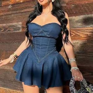 Vestido de Verano sin Tirantes de Alta Calidad, Sexy, con Hombros Descubiertos, Personalizado, Elegante, Sexy, de Algodón, Ajustado, para la Noche, para Mujer - Product Image 6