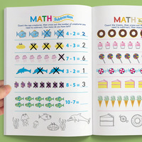 Cahier d'exercices de mathématiques pour enfants d'âge préscolaire, addition et soustraction, livre de pratique du comptage avec images de dessins animés, cahier d'exercices de mathématiques pour la maternelle