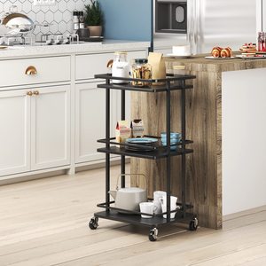 European-style family beverage cart, mobile gold dining cart, <b>sideboard</b>, tea cart, high-end small trolley, <b>storage</b> rack - Product Image 3